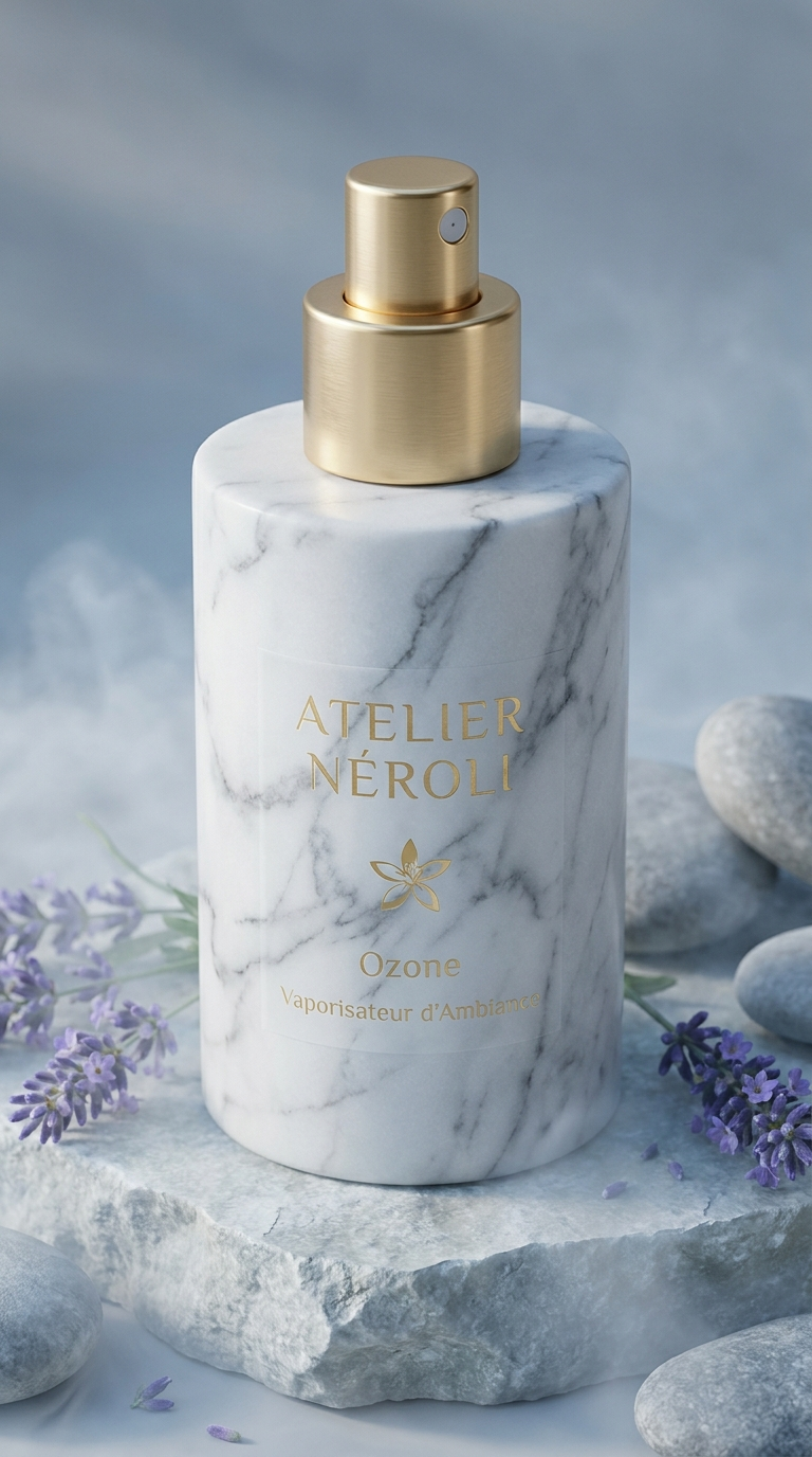 Vaporisateur d'ambiance Ozone, vue trois-quarts, lavande