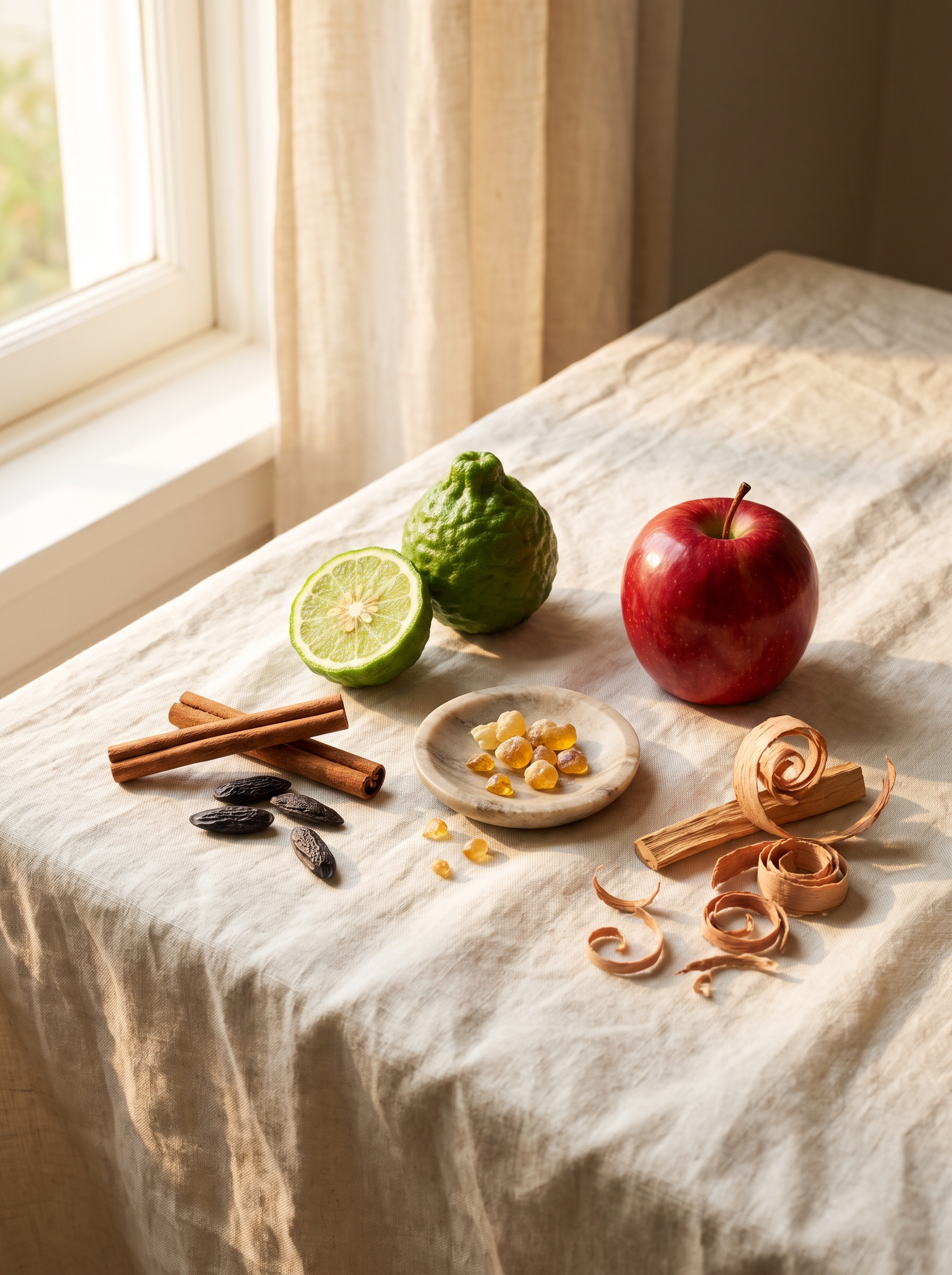 Matières premières du savon Ombre Galante — Atelier Nérolí