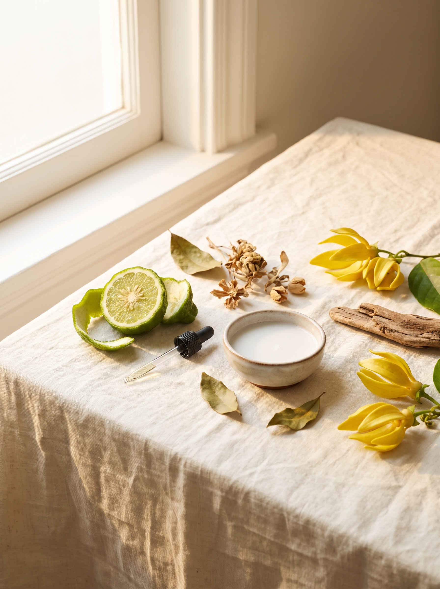 Matières premières du savon Sunset Walk — Atelier Nérolí