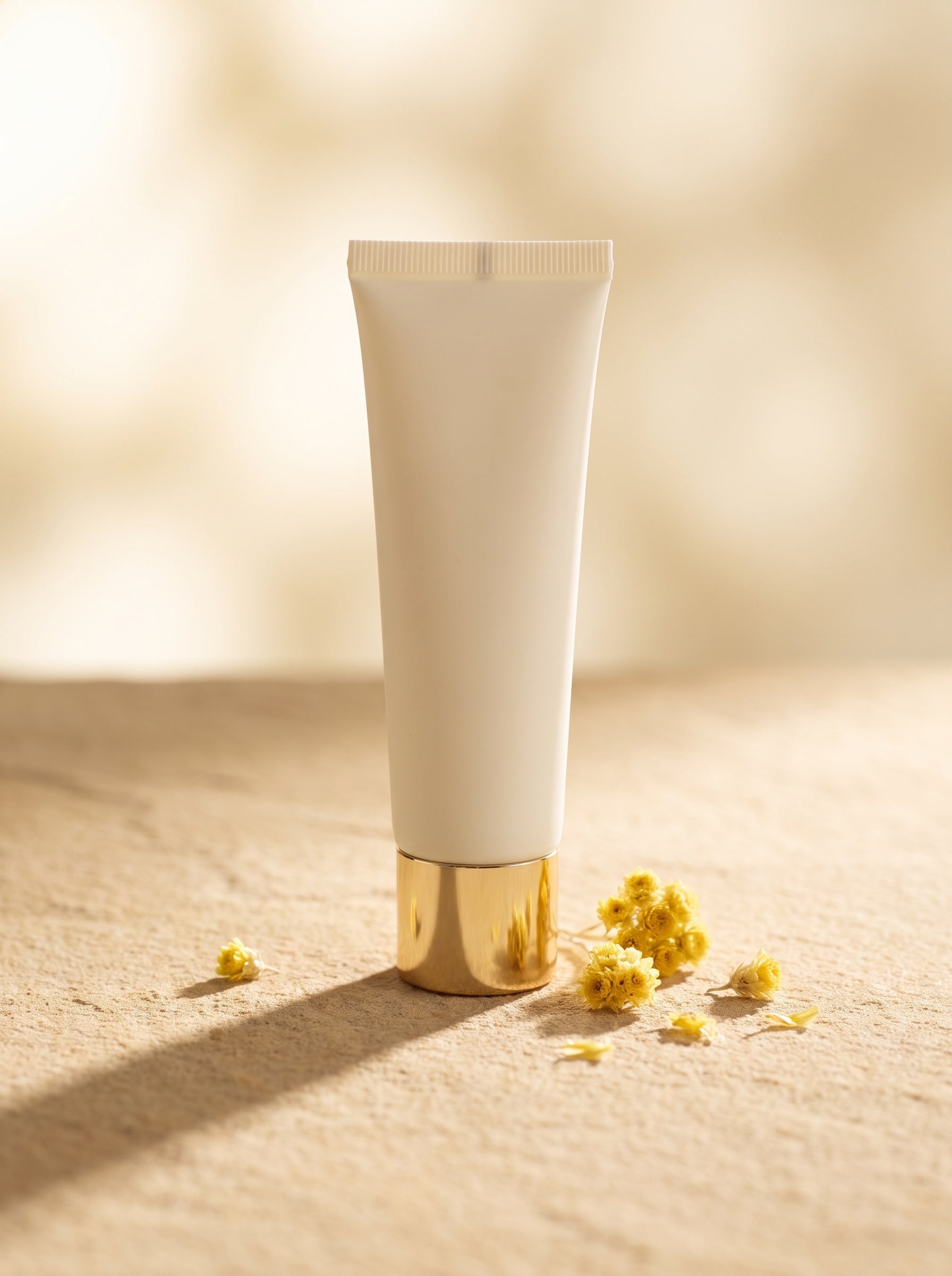 Contour des Yeux à l'Immortelle — tube crème à capuchon doré, immortelle