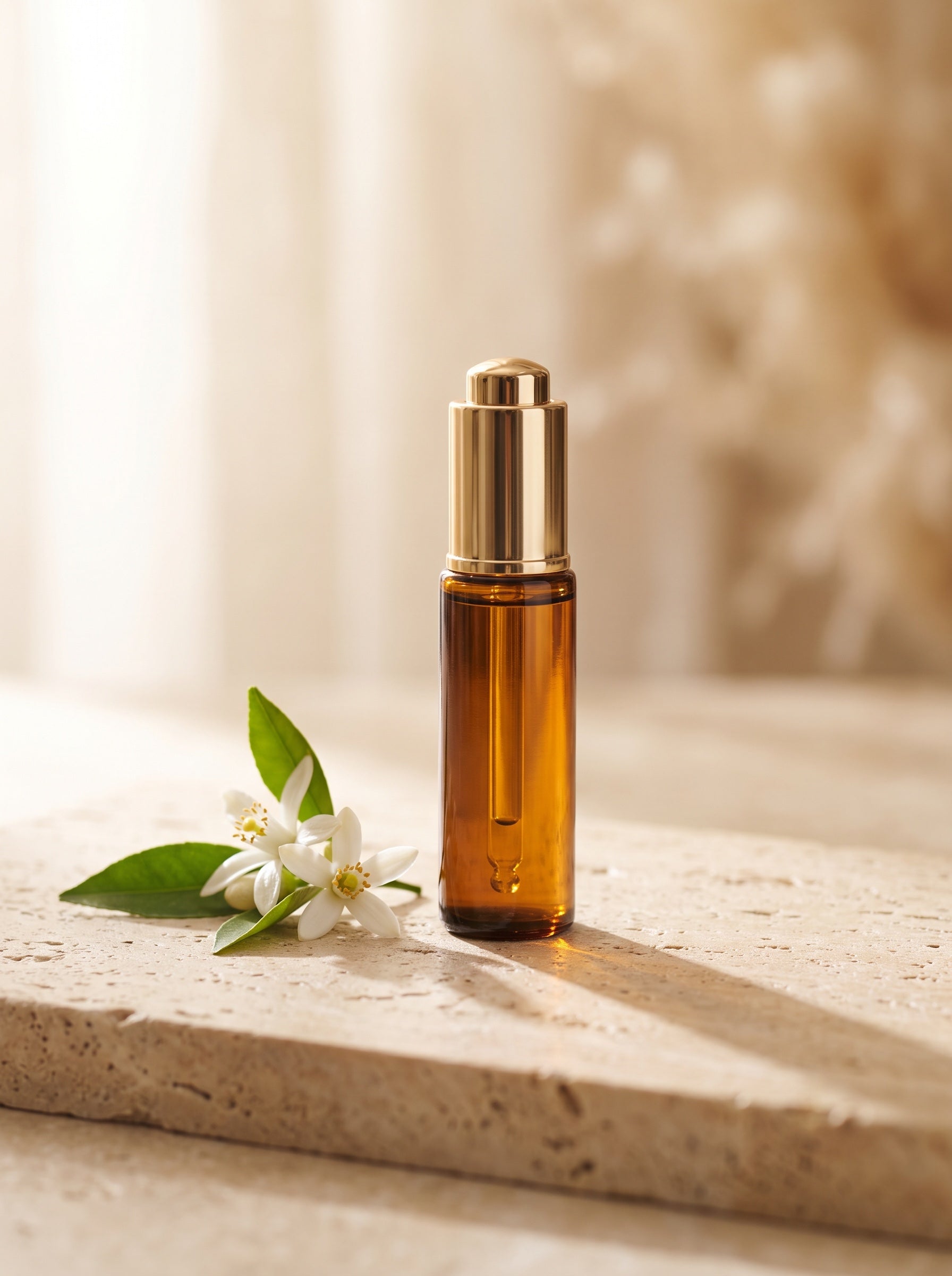 Sérum Concentré Fleur d'Oranger — flacon ambré à pipette dorée
