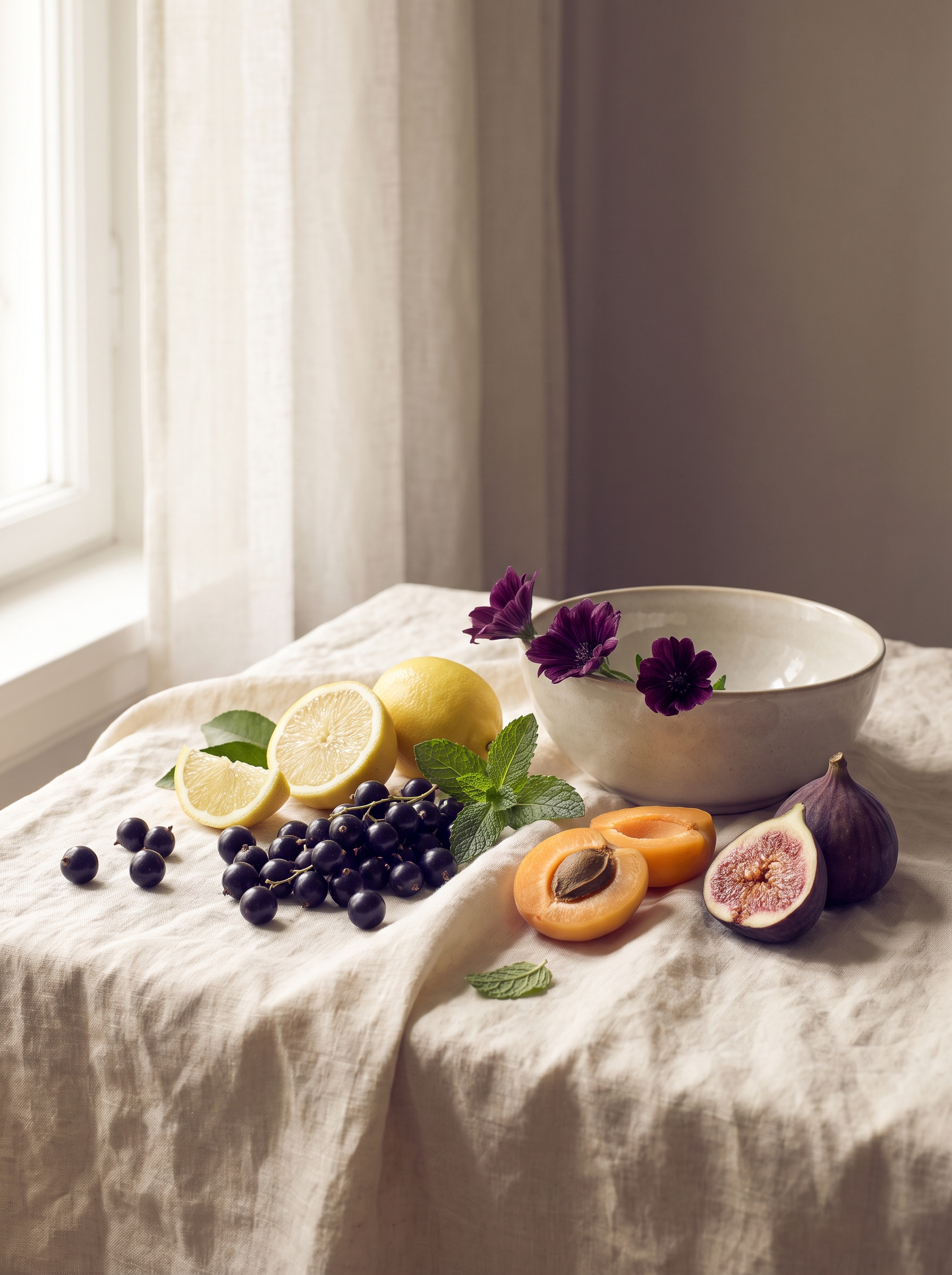 Matières premières de Cassis Givré — Atelier Neroli