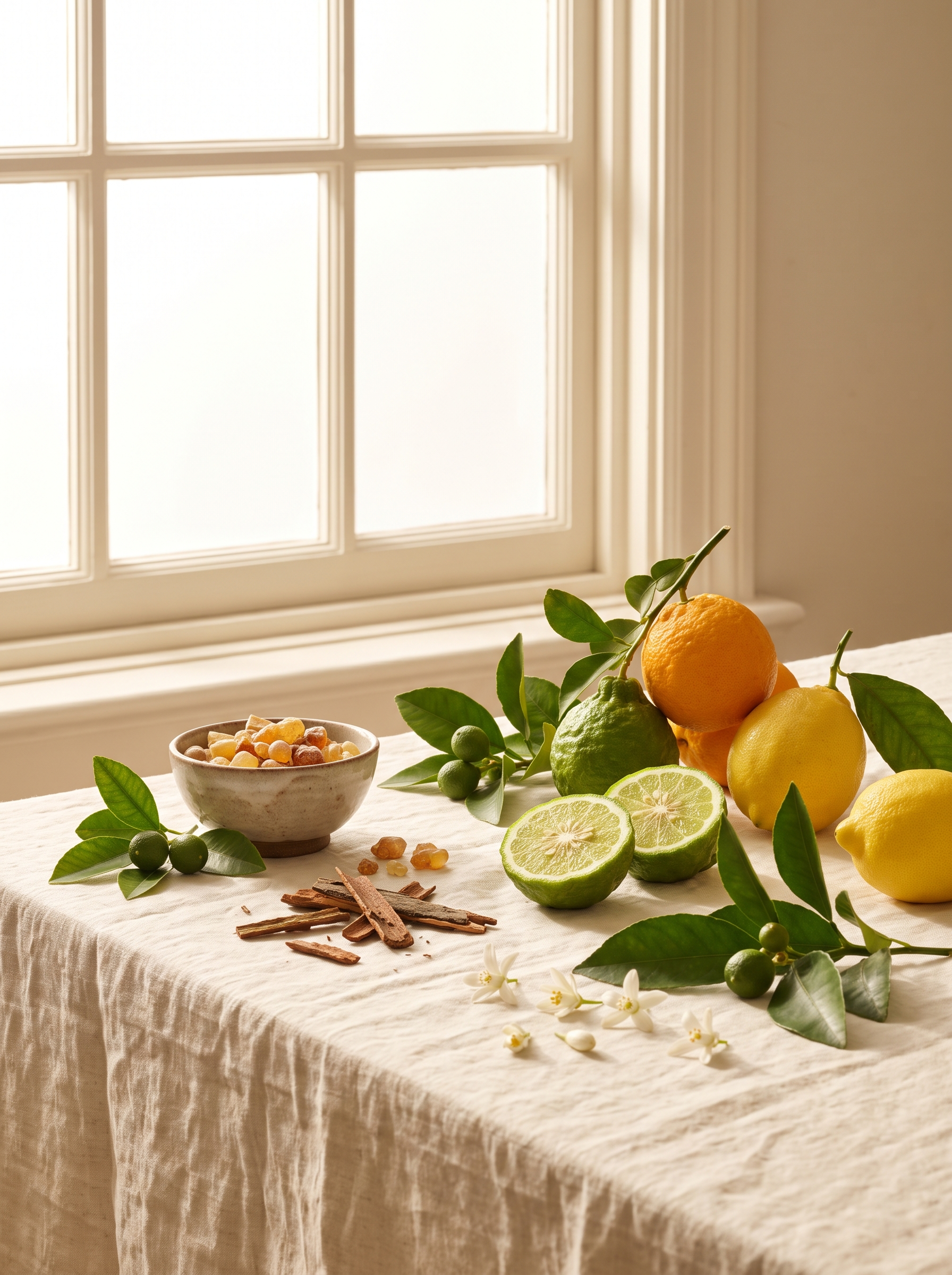 Matières premières du savon Jardin de Séville — Atelier Nérolí