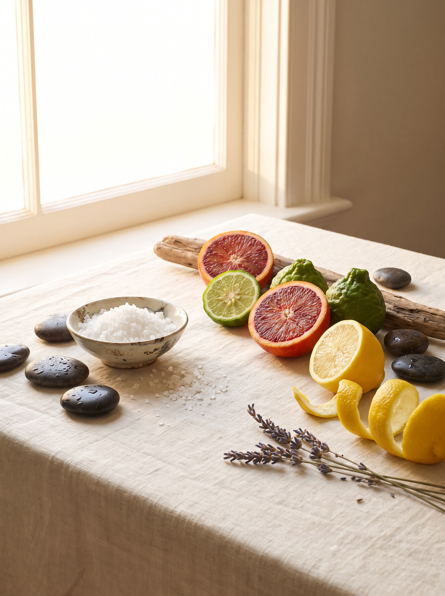 Matières premières du savon Acqua Forte — Atelier Nérolí