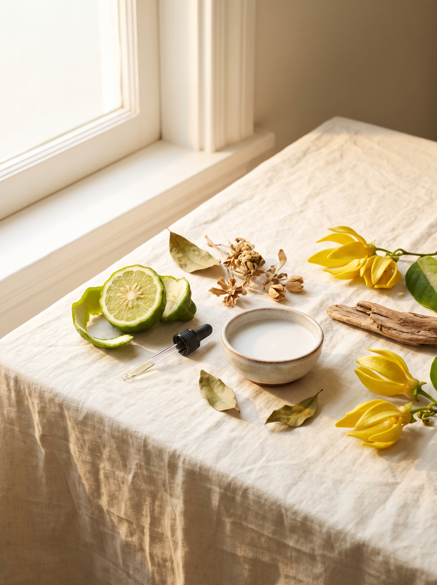 Matières premières du savon Sunset Walk — Atelier Nérolí