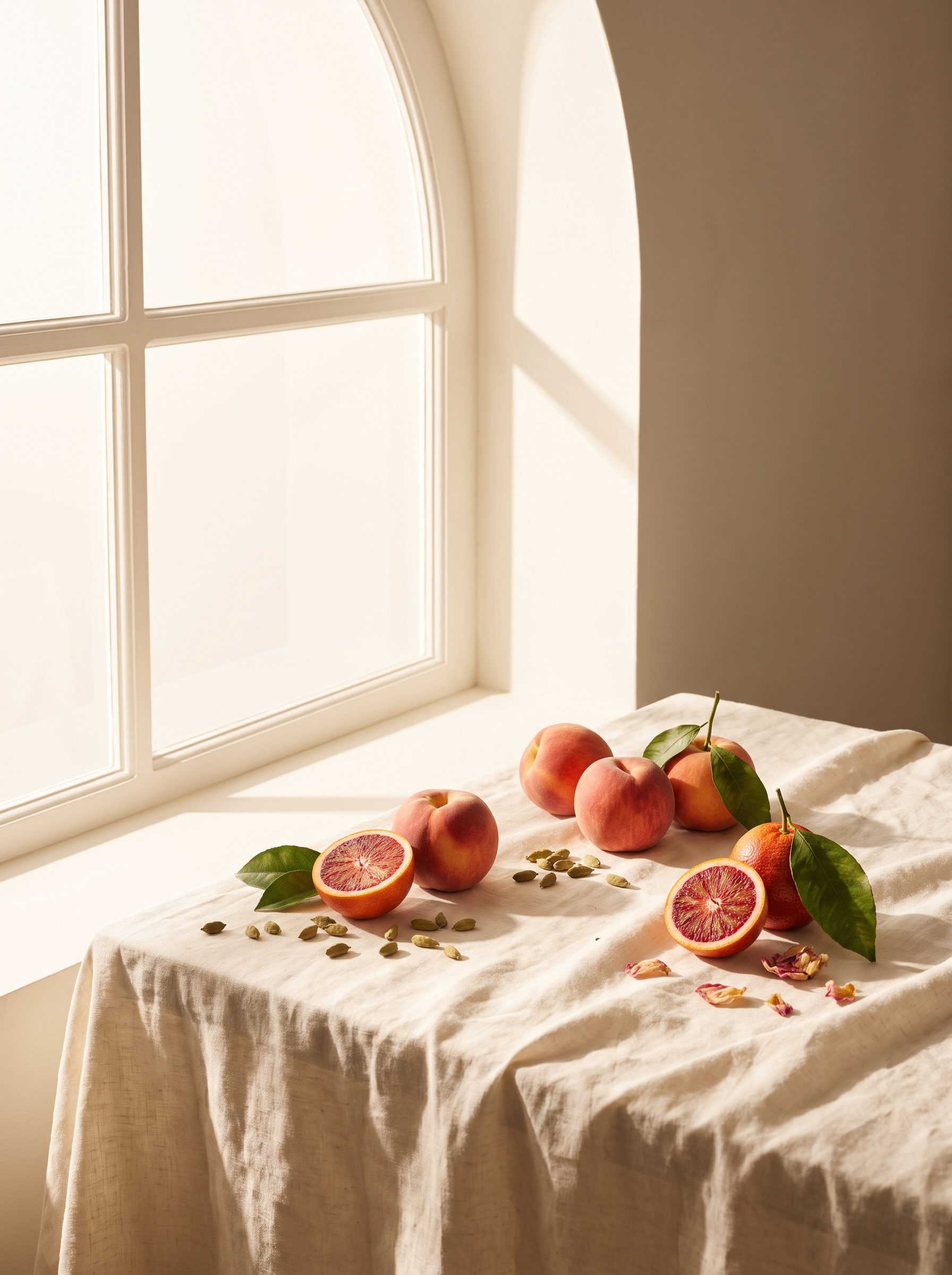 Matières premières du savon Pêche Confidentielle — Atelier Nérolí