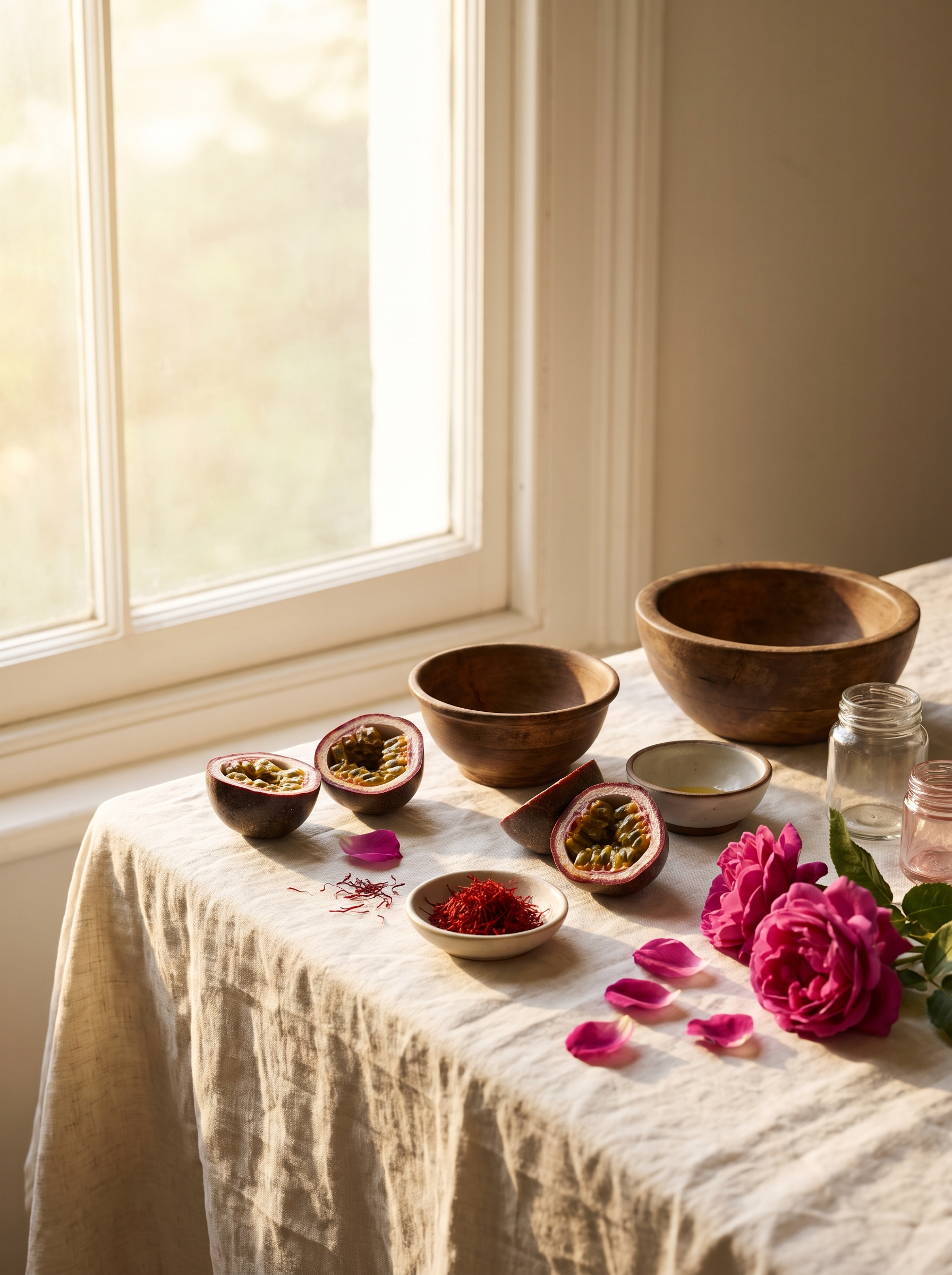 Matières premières du savon Nectar de Maracujá — Atelier Nérolí