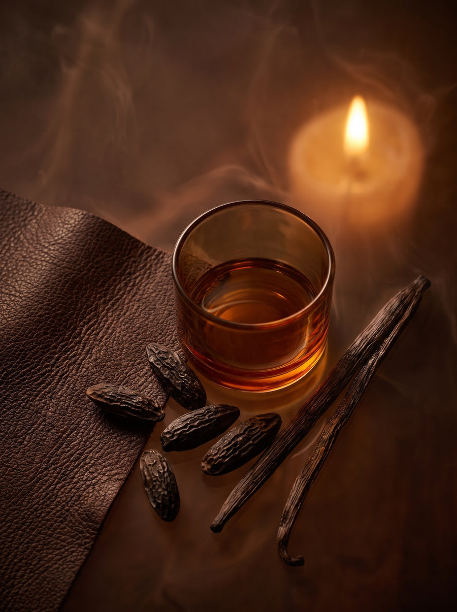 Bougie d'Ambiance – Le Club — matières — Atelier Neroli