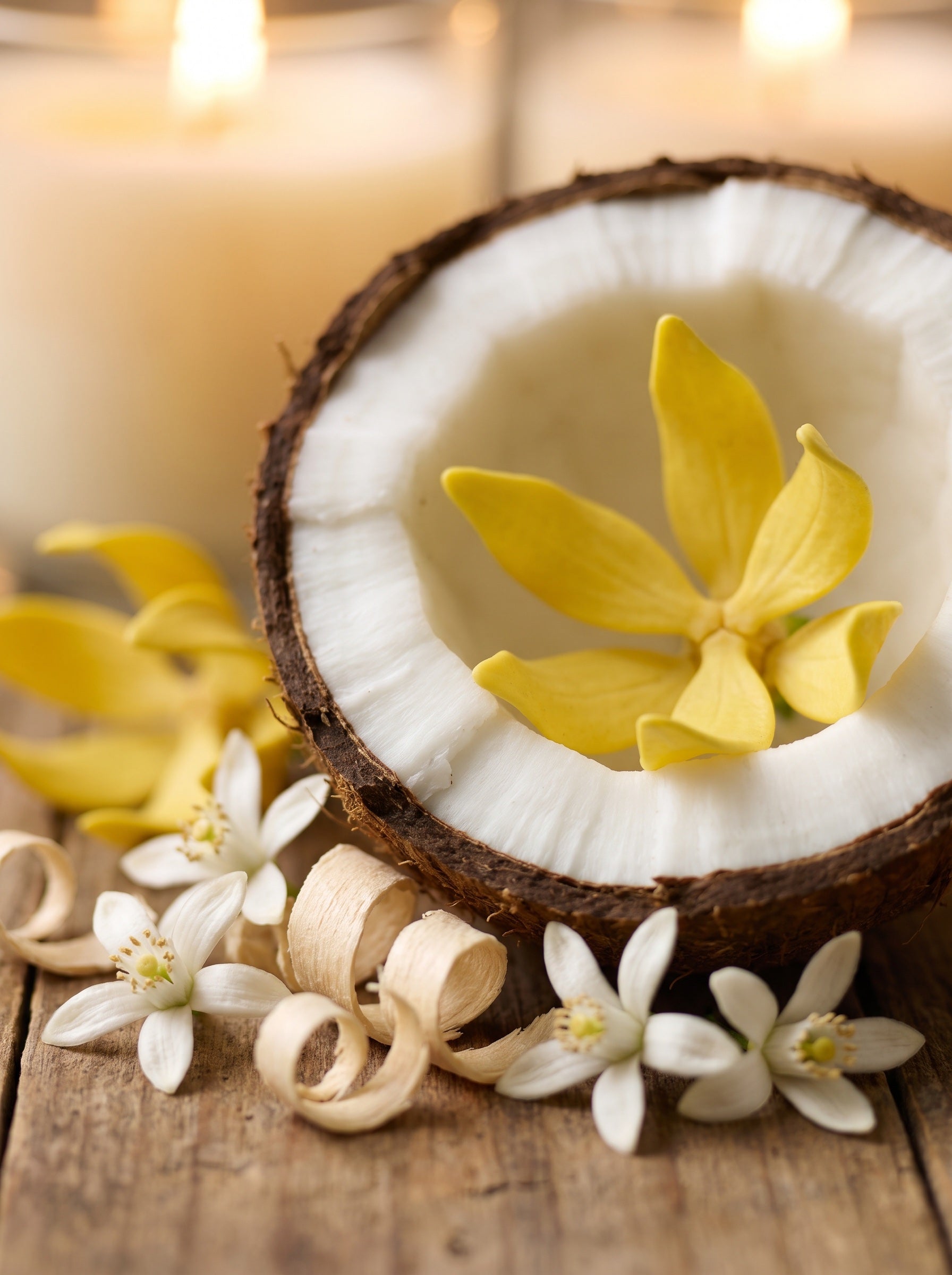 Bougie d'Ambiance – Sable Blanc — matières — Atelier Neroli